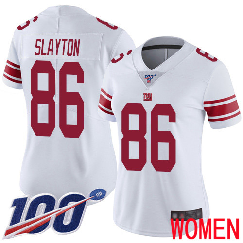 Women New York Giants #86 Darius Slayton White Vapor Untouchable Limited Player 100th Season Football NFL Jersey